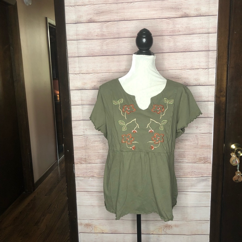 Floral stitched top